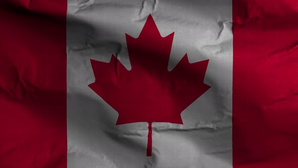 Canada Flag Textured Waving Background 4K