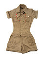 Khaki green safari playsuit with ethnic beaded necklace - PhotoDune Item for Sale