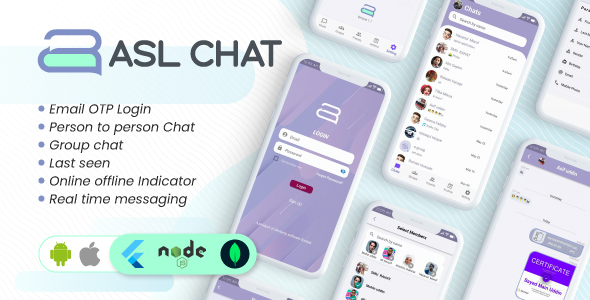 ASL Chat - A complete Chat & Group Chat Application, NodeJS Chat Using Flutter For Android & iOS