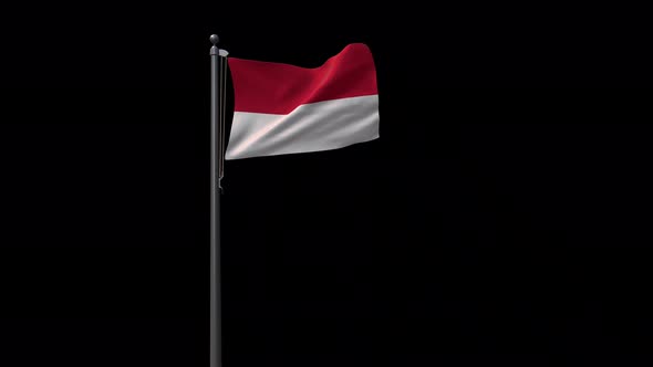 Indonesia Flag  With Alpha 4K
