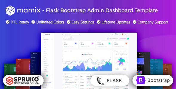 Mamix – Bootstrap Flask Admin Panel Dashboard Template – 0 Sold!