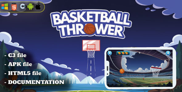 Basketball Thrower - Sports Arcade Game - HTML5, Construct 3
