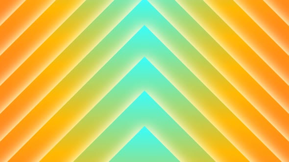 Summer Geometric Triangle Shape Flow Animation, Teal Yellow Orange