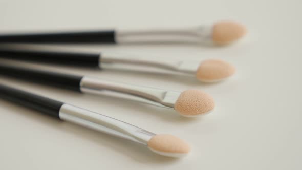 Slow pan on eyeshadow makeup brush set  4K 2160p 30fps UltraHD  video - Accessories for beauty treat