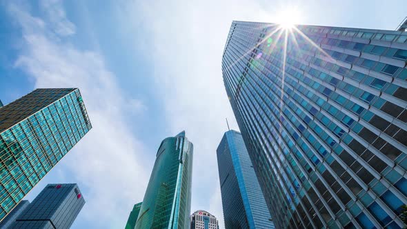 Time lapse of Skyscraper in Shanghai city