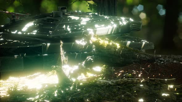 Old Rusty Tank in the Forest alt