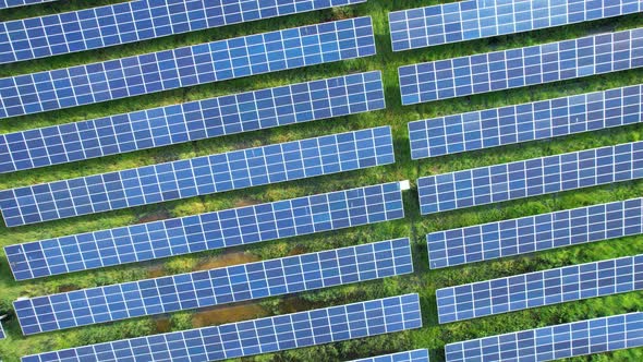 Aerial view of the solar panels in thailand