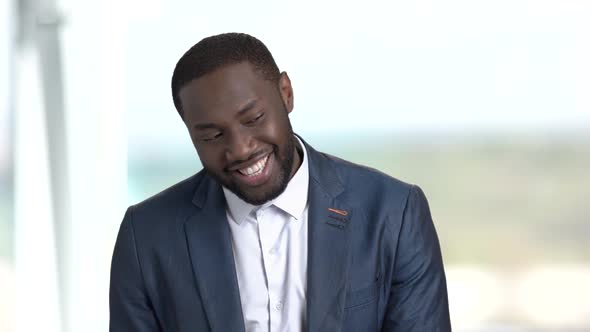 Portrait of Satisfied Afro-american Businessman