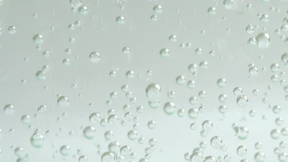 Air bubbles of the fizzy water.