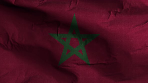 Morocco Flag Textured Waving Background 4K