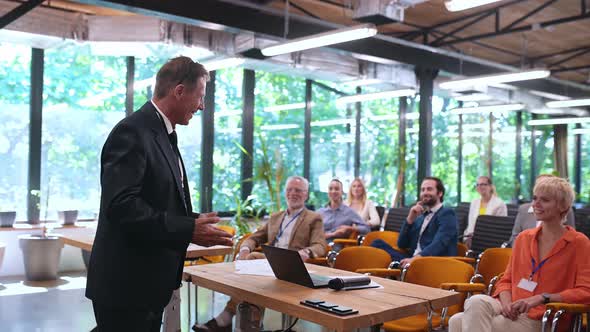 Video of a business conference meeting