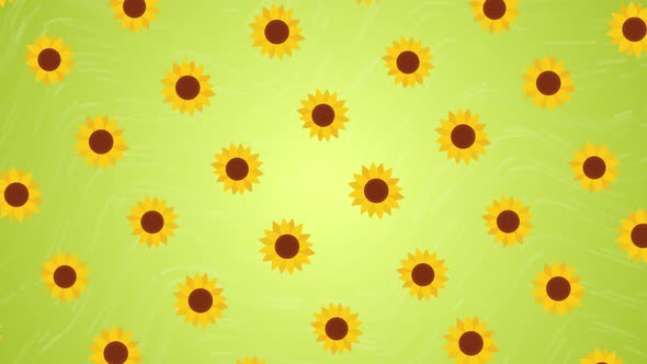 Cartoon Sunflower Background 4K
