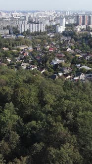 Aerial View of the Border of the Metropolis and the Forest