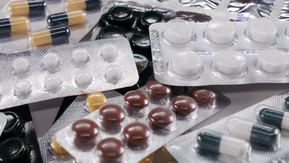 Blisters with Medicines on the Table