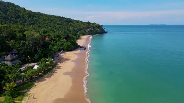 Ko Lanta Krabi Thailand Tropical White Beach at Koh Lanta Thailand Tropical Island Drone Aerial View