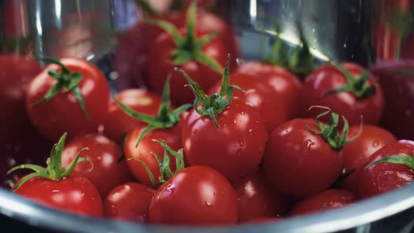 Pouring Water On Tomatoes