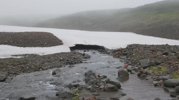 River in Mountains on Kamchatka