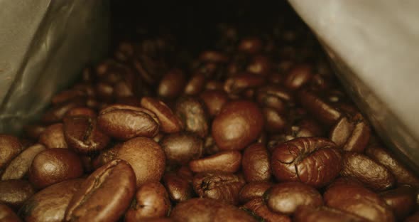 Coffee Beans Lying in a Pack