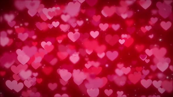 Abstract gradient background with red hearts