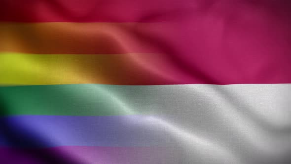 LGBT Indonesia Flag Loop Background 4K