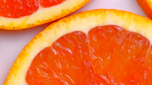 Pieces of Grapefruit Fruit Isolated