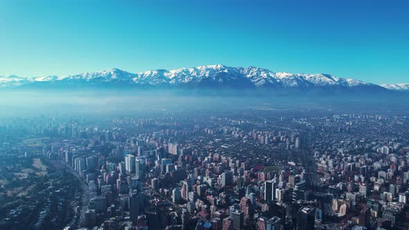 Cityscape of Santiago capital city of Chile South America country.