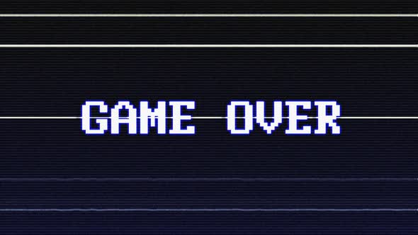 Game Over Glitch Text with Alpha Matte