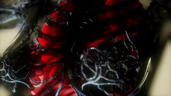 Human Body Scan with Glowing Lungs and Trachea alt