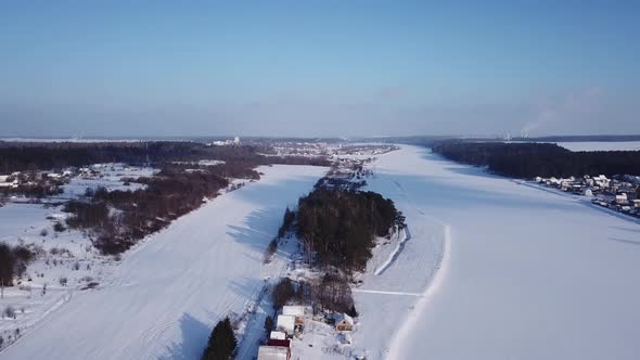 Winter Landscape On The Bank Of The River Western Dvina 