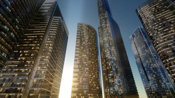 City Skyscrapers at Sunset alt
