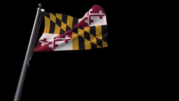 Maryland State Flag  With Alpha Channel 4K