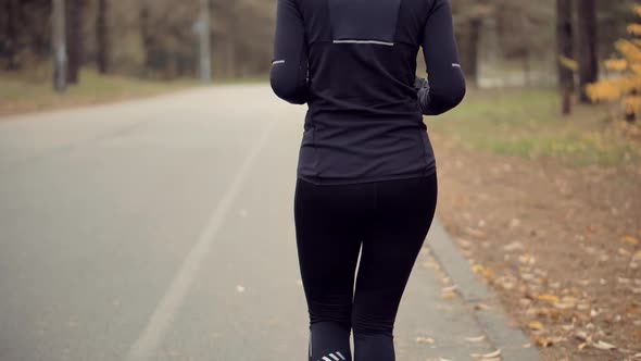 Marathon Runner Jog Fitness Workout. Running Female Healthy Lifestyle. Runner Woman Fit Athlete.