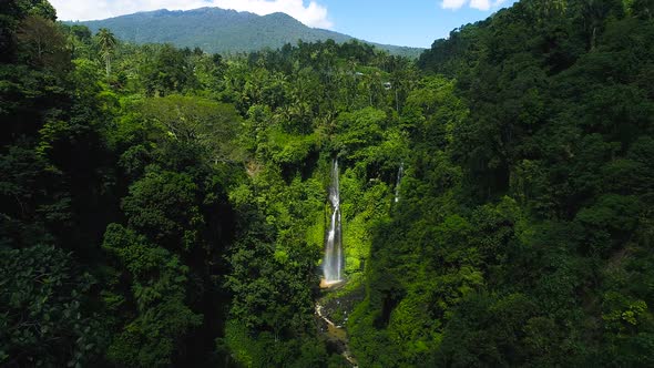 Beautiful Tropical Waterfall in Bali, Indonesia