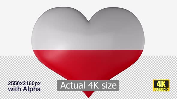 Poland Flag Heart Spinning