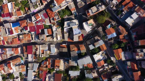 Top View of Houses with Red Roofs