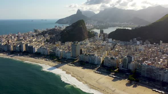 Summer travel at Rio de Janeiro Brazil. Landmark of coast city. Tropical travel