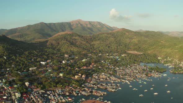 Coron Town Aerial View. Philippines, Palawan, Busuanga