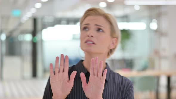 Worried Young Businesswoman Feeling Scared 