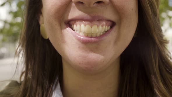 Closeup Shot of Smiling Female Face