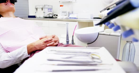 Female patient using virtual reality