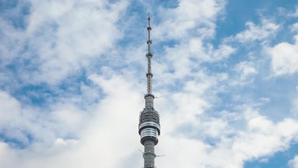 Ostankino Television Tower close up, Moscow, Russia