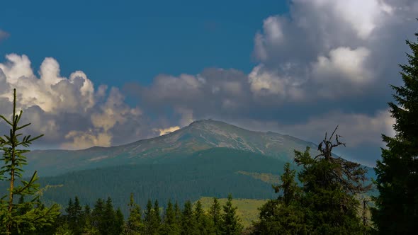 Clouds Move Over the Carpathian Mountains