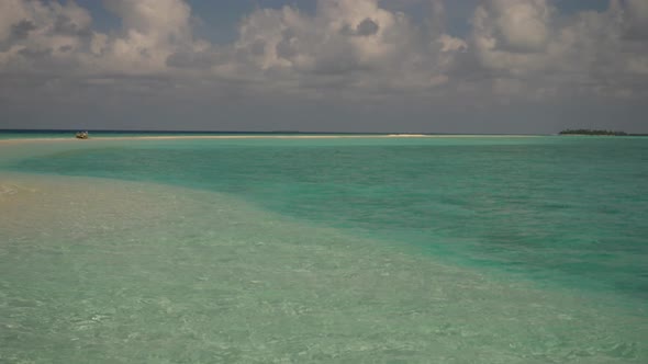 Right pan of the calm water in the maldives