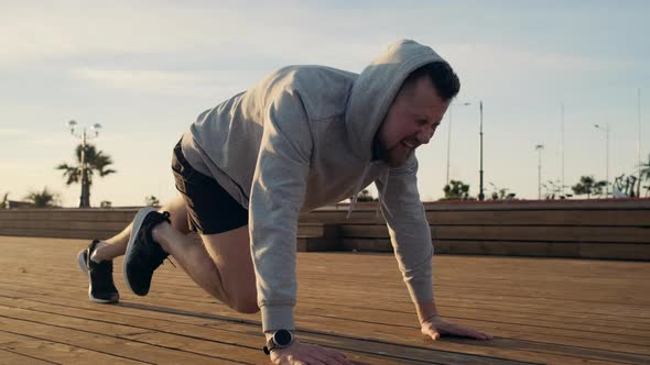 Hard Running Plank Exercise