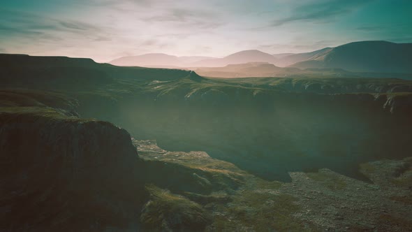 Typical Landscape of the Iceland Green Hills