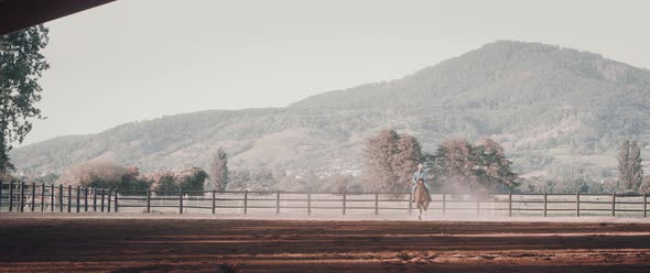 Cowboy on a Horse Ranch