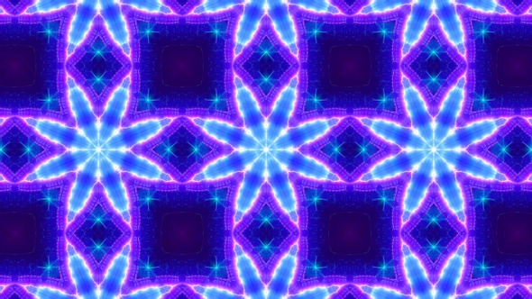 Blinking Blue Light Purple Kaleidoscope Loop 4K 12