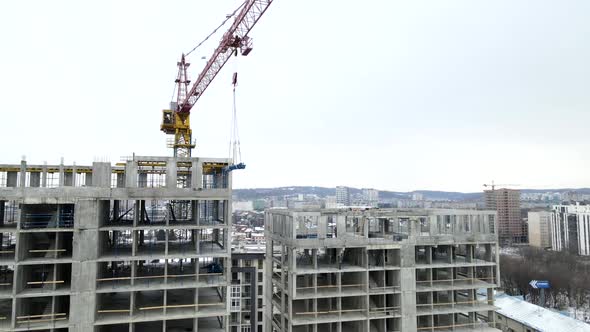 Apartment Building Construction Site Aerial View