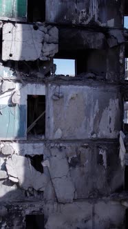 Vertical Video of War in Ukraine  Destroyed House