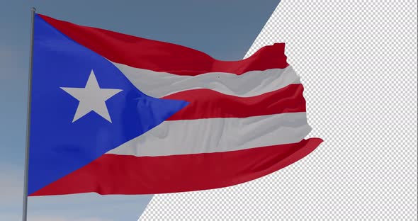 flag Puerto Rico patriotism national freedom, seamless loop, alpha channel